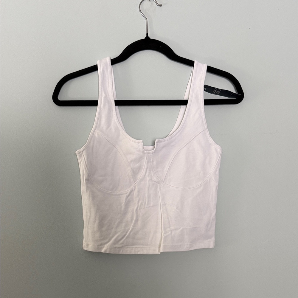 Abercrombie & Fitch White Crop Tank